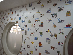 児童の絵画をデザインした壁紙（梨花女子大学附属幼稚園）